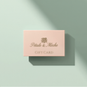 Luxury gift card for 'Pétale and Mèche' flower and candle shop, elegant French design.